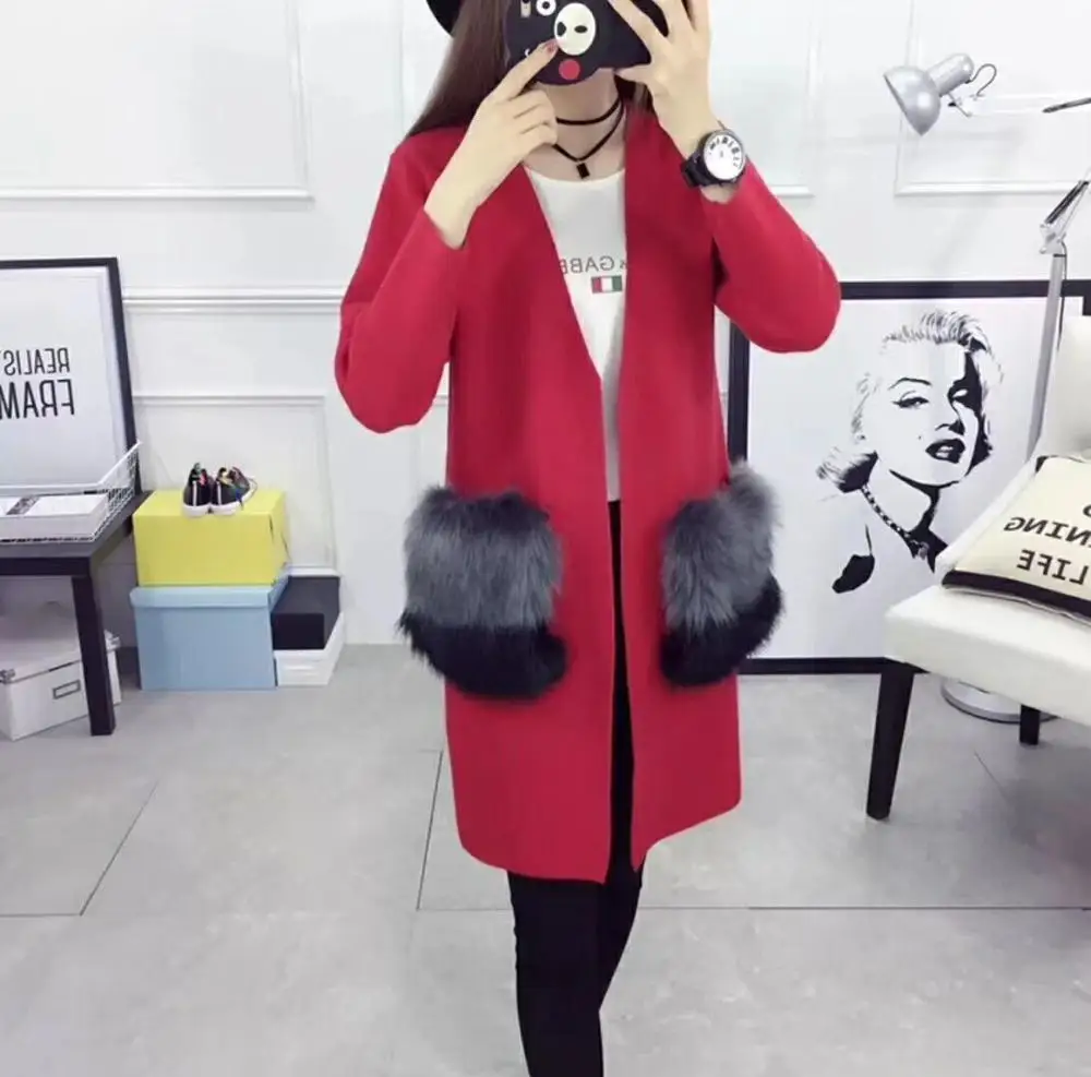 Большой размер женский свитер Новинка весна осень вязаный кардиган длинный