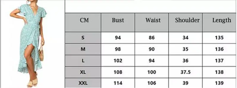 Женское летнее асимметричное платье миди с v-образным вырезом и коротким рукавом
