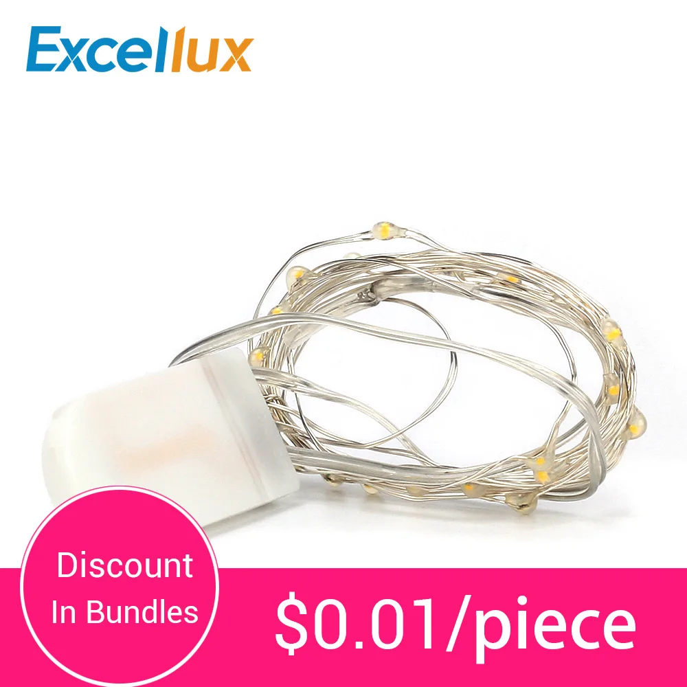 Excellux 2 м светодиодные гирлянды с медным проводом питание от батареей для