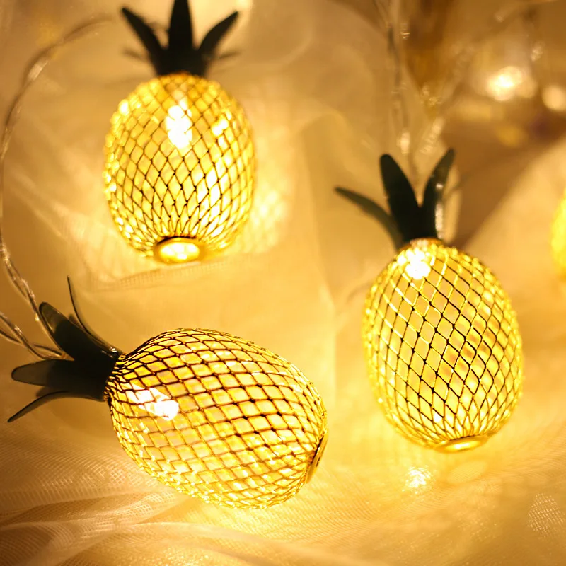 Железный фонарь ананас струны с питанием от батареи 1 5 м/3 м светодиодный