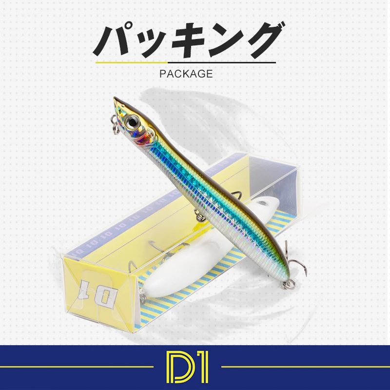 

D1 Snake Head Popper&Pencil Fishing Lure 100mm/140mm 9.5/26g Artificial Floating Wobblers Bass Pike Fishing Tackle