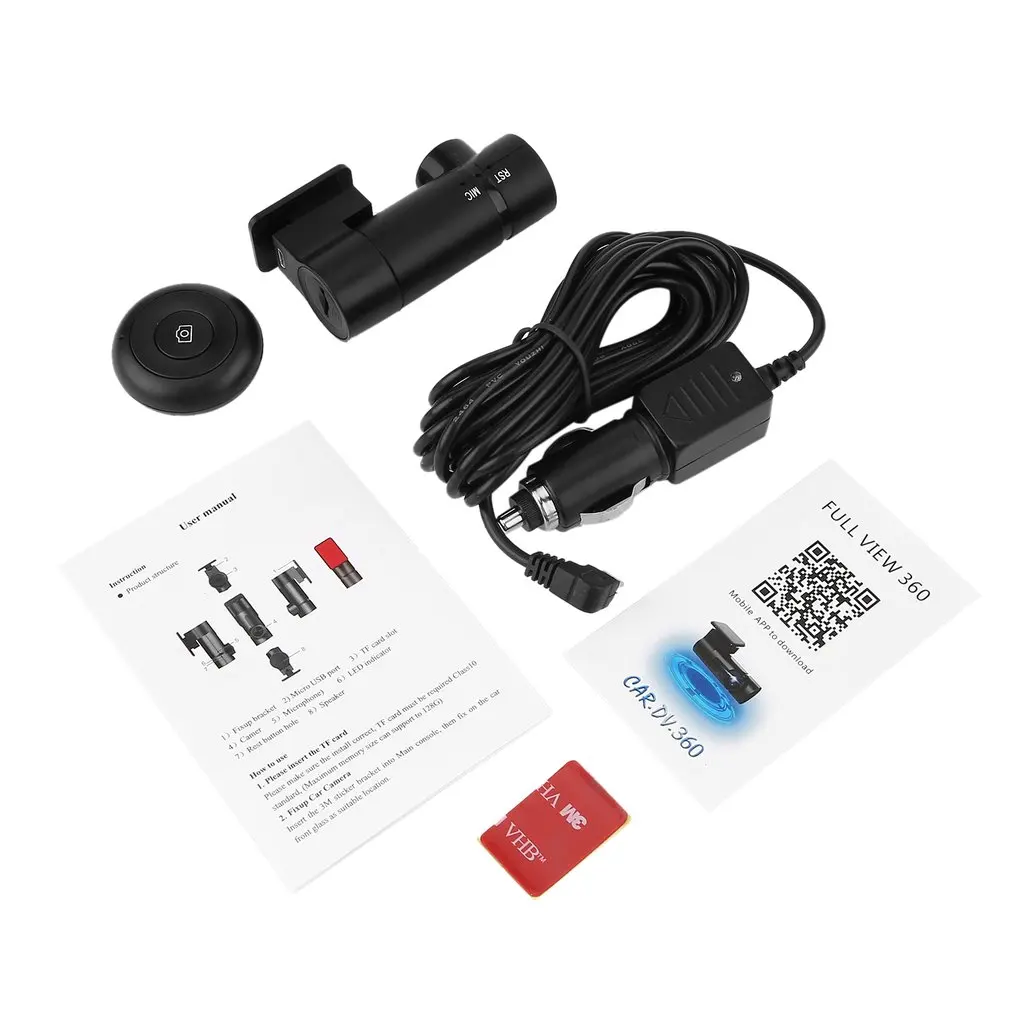 

Single Lens 1080P Panorama Driving Recorder 360 Degree High Definition Mini Tachograph Camera Support Night Vision Drop Shipping
