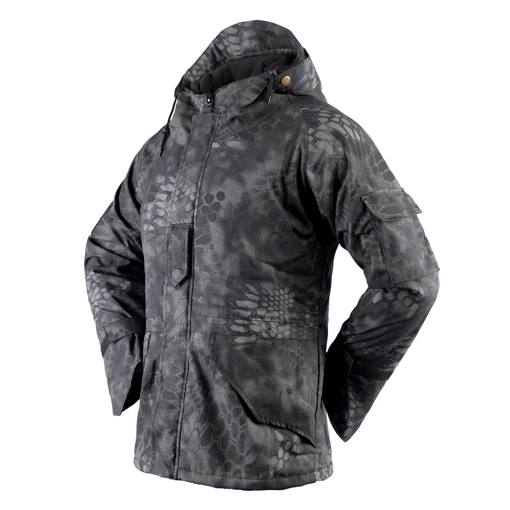 F/W Men's Jacket Windbreaker Coat Black Camouflage Fleece Jackets For Men