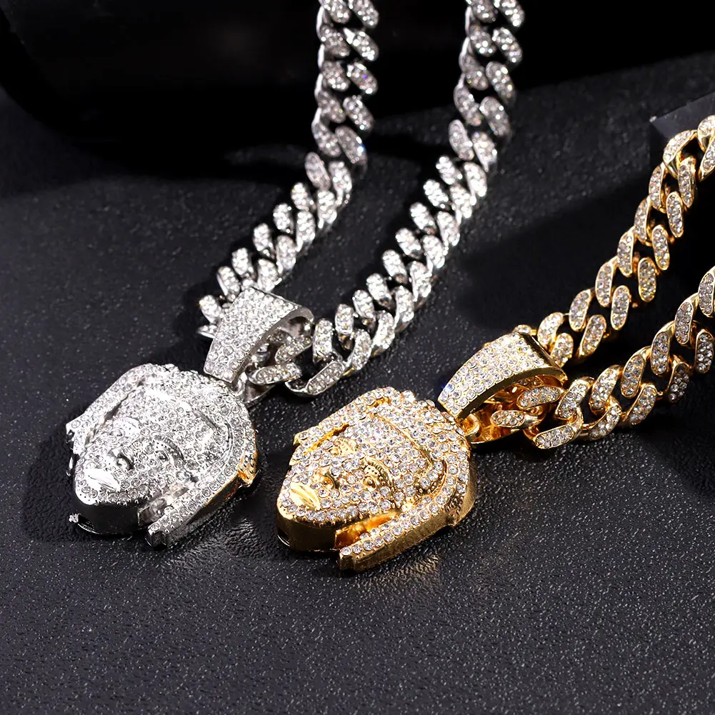 Ожерелье из кубинской панцирной цепи с портретом в американском стиле хип-хоп 13