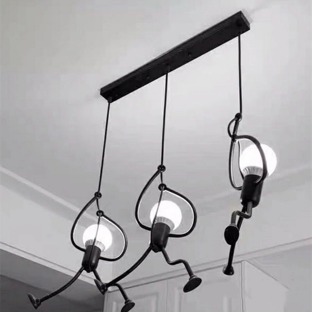 

Подвесной светильник Little Man для скалолазания, современный креативный железный светильник для людей, металлический шнур, лампа-пантус для де...