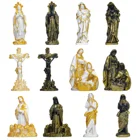 Колена религизная скульптура из смолы статуя Святого семейства Девы Марии из Lourdes Статуя Иисуса Ретро Винтаж декор дома украшения аксессуары