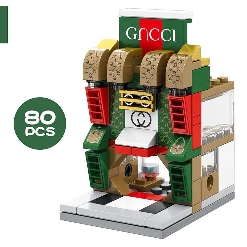 

BZDA City Mini Street View 711 Convenience Store Coke Handbag Jewelry Store Building Blocks Sembo Bricks Kids Toys Gor Girls