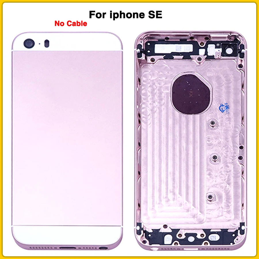 Полный Корпус чехол для iphone SE Батарея задняя крышка двери среднего шасси сменная