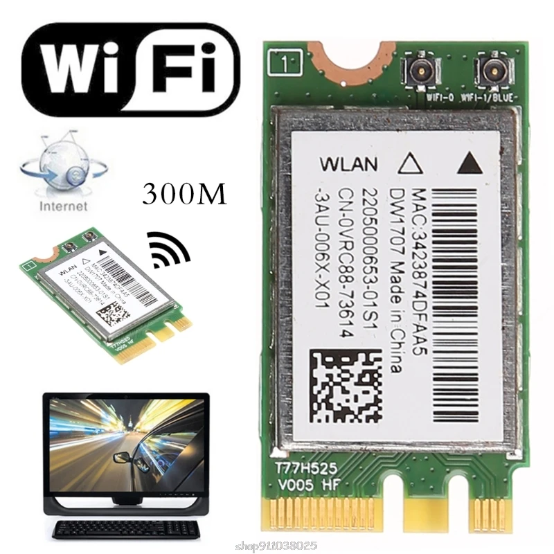 

300M Wireless Bluetooth WIFI Card For Dell DW1707 VRC88 Qualcomm QCNFA335 F19 21 Dropship