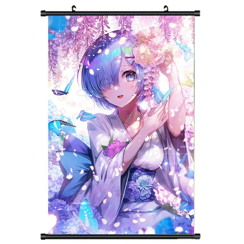 Настенный плакат аниме Re Zero Rem Ram Декор для дома подарок косплея размеры 60*90 см