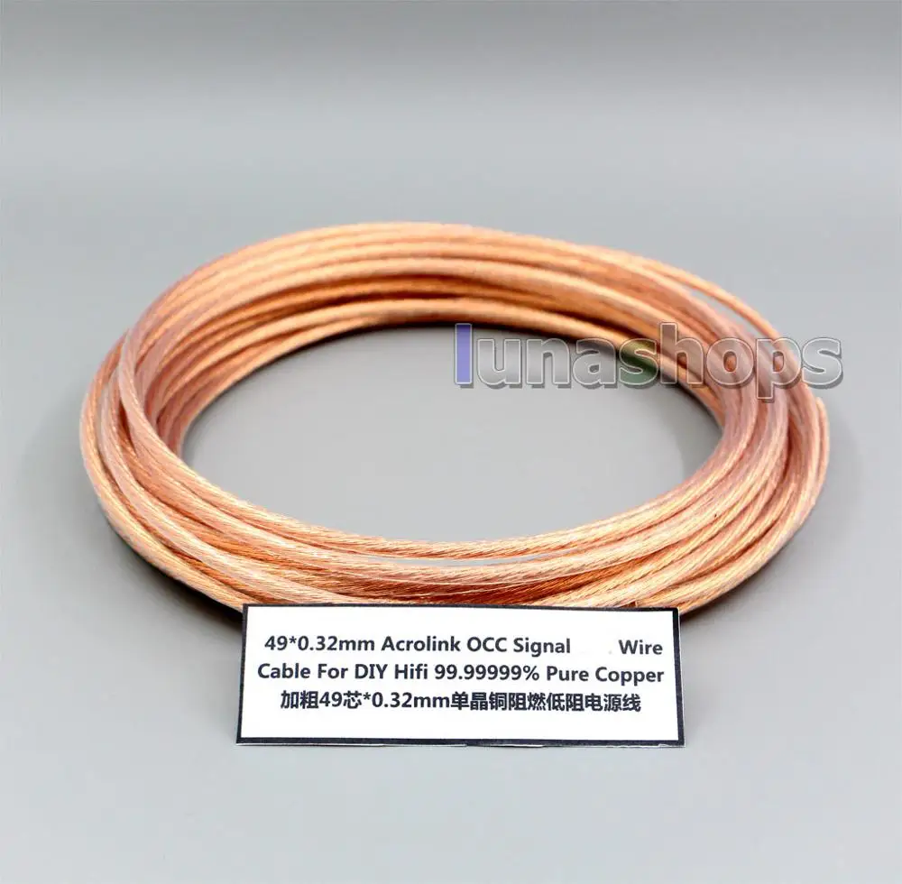 

LN002495 For 20m Dia:6mm 49Pins*0.39mm Acrolink OCC Signal Wire Cable For DIY Hifi 99.99% Pure Copper