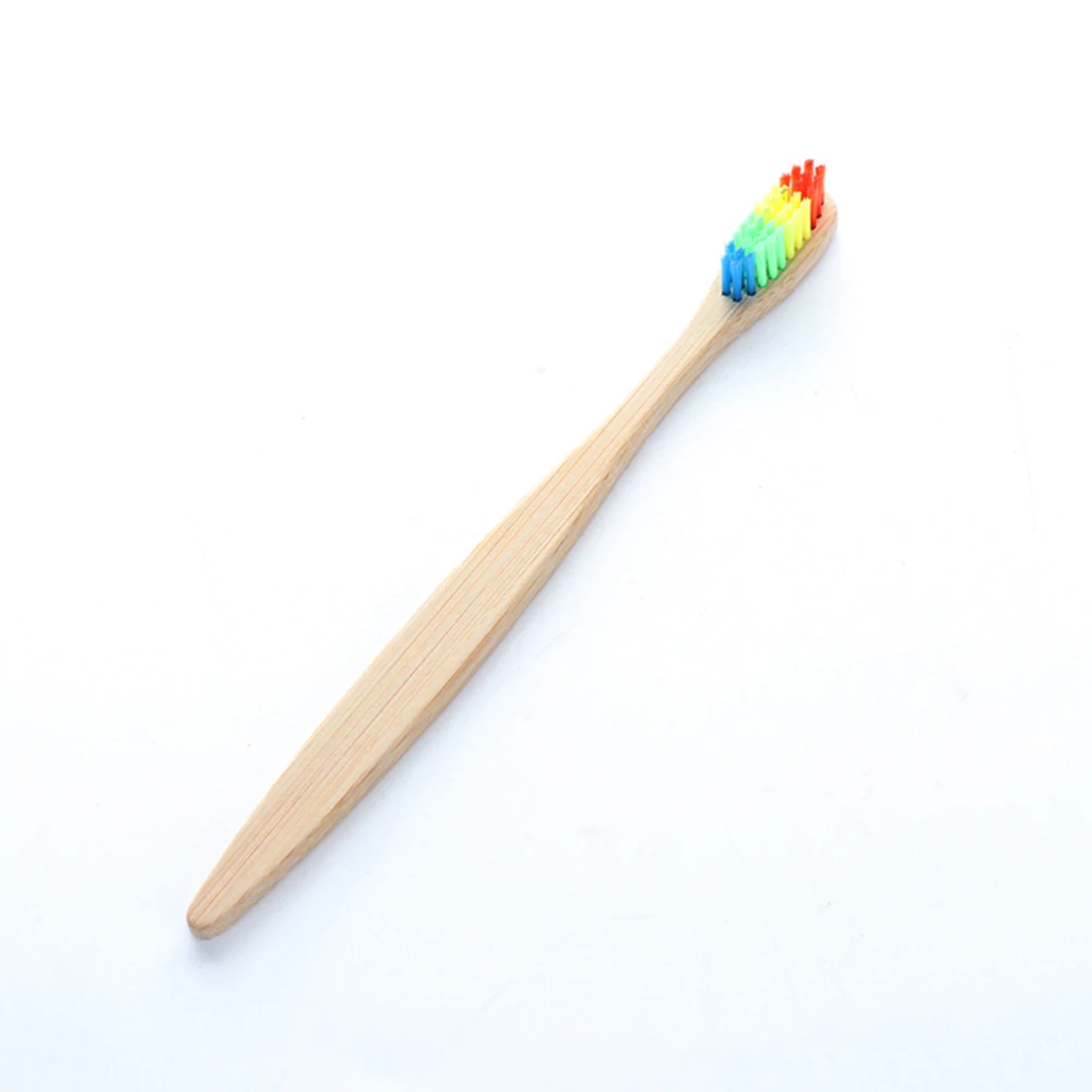 10 шт. новая Радужная бамбуковая зубная щетка набор мягкая щетина уголь