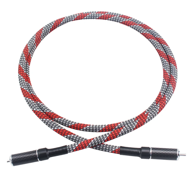 1 Pcs HiFi Audio Digital Coaxial Cable Carbon Fiber Rhodium Plating RCA Plug for Amplifier CD Player DAC | Электроника