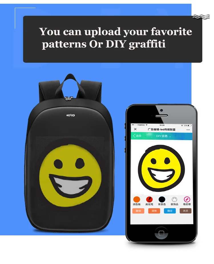 Рюкзак мужской с поддержкой Wi Fi и управлением через приложение|Мужские рюкзаки| |