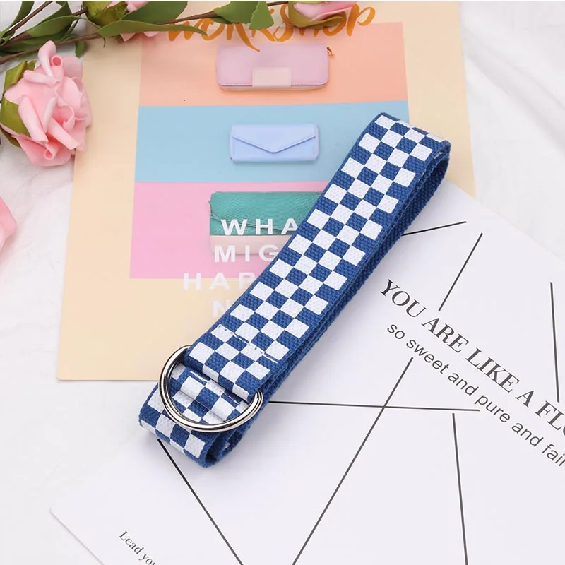 Blue Canvas Belts Модные холщовые ремни для женщин, пояс 130 см, большие клетчатые пояса, регулируемый пояс для улицы, нейлоновые стильные ремни унисекс - Цвет: Blue Canvas Belts