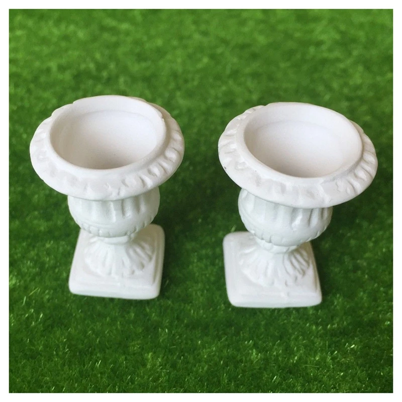

Dollhouse Miniature A Pair of Birdbath Garden Outdoor Center Made of White pottery