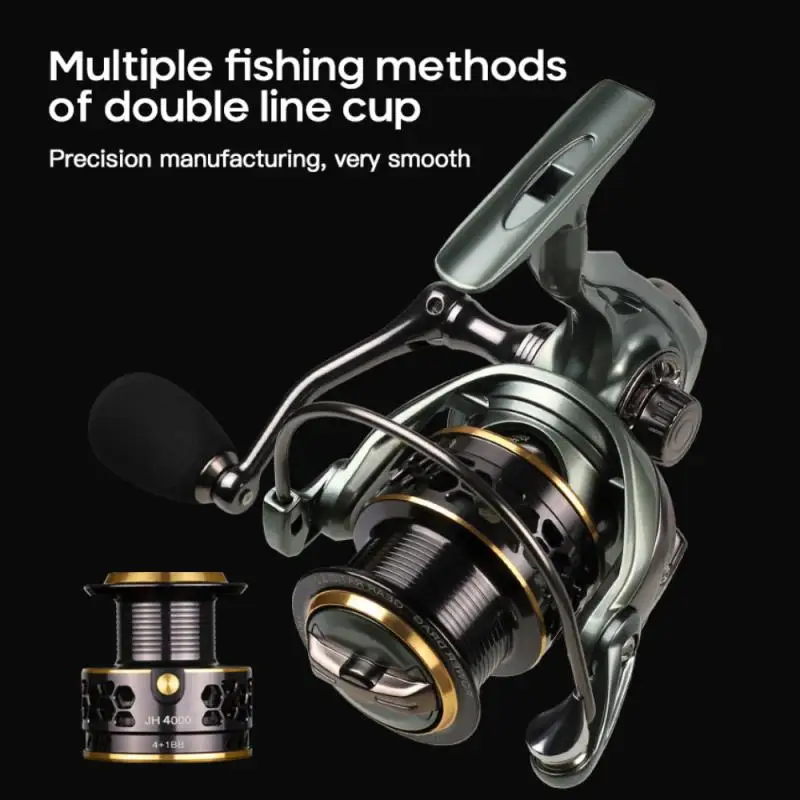 

CNC Metal Hollow Design Double Spool No Gap Spinning Reel JH3000-4000 Durable Saltewater Carp Fishing Reel Fishing Accessories