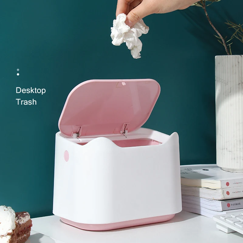 

Desktop Trash Can Mini Office Desktop Waste Bin Bathroom Kitchen Garbage Bin Dining Table Rubbish Can Portable Car Trash Can