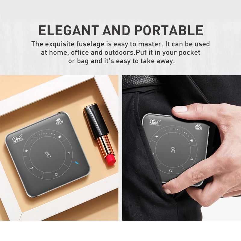 Smartldea P11 Карманный 4K 3D проектор android9.0 2 4G 5G wifi BT5.0 домашний RAM 32G ROM опция HD видео игра