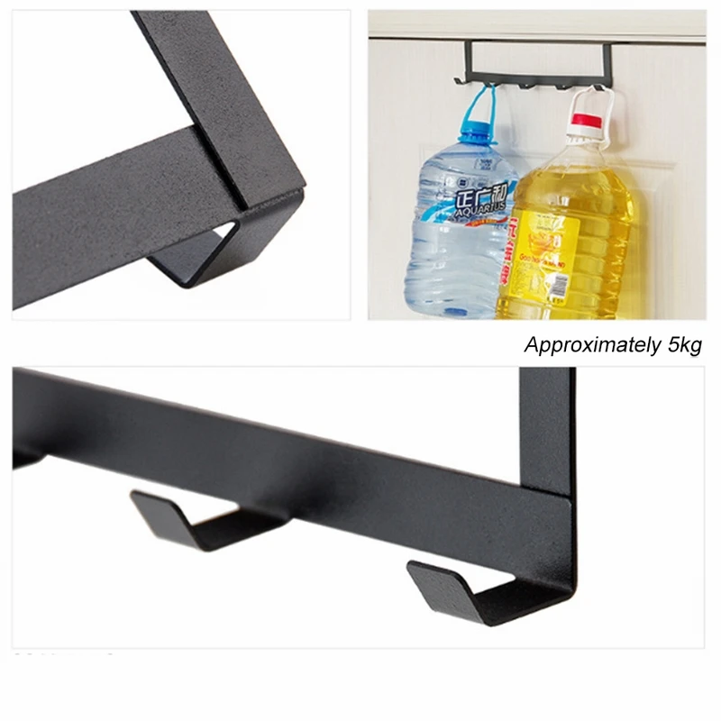 Practical Wrought Iron Door Hook Wall Hanger Hat Durable Kitchen 5 Hooks Bearing About 5kg Towel Clothes Over | Дом и сад
