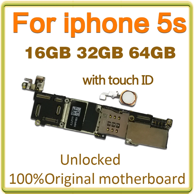 16 Гб/32 ГБ/64 ГБ для iphone 5s материнская плата без/с сенсорным ID 100% оригинал