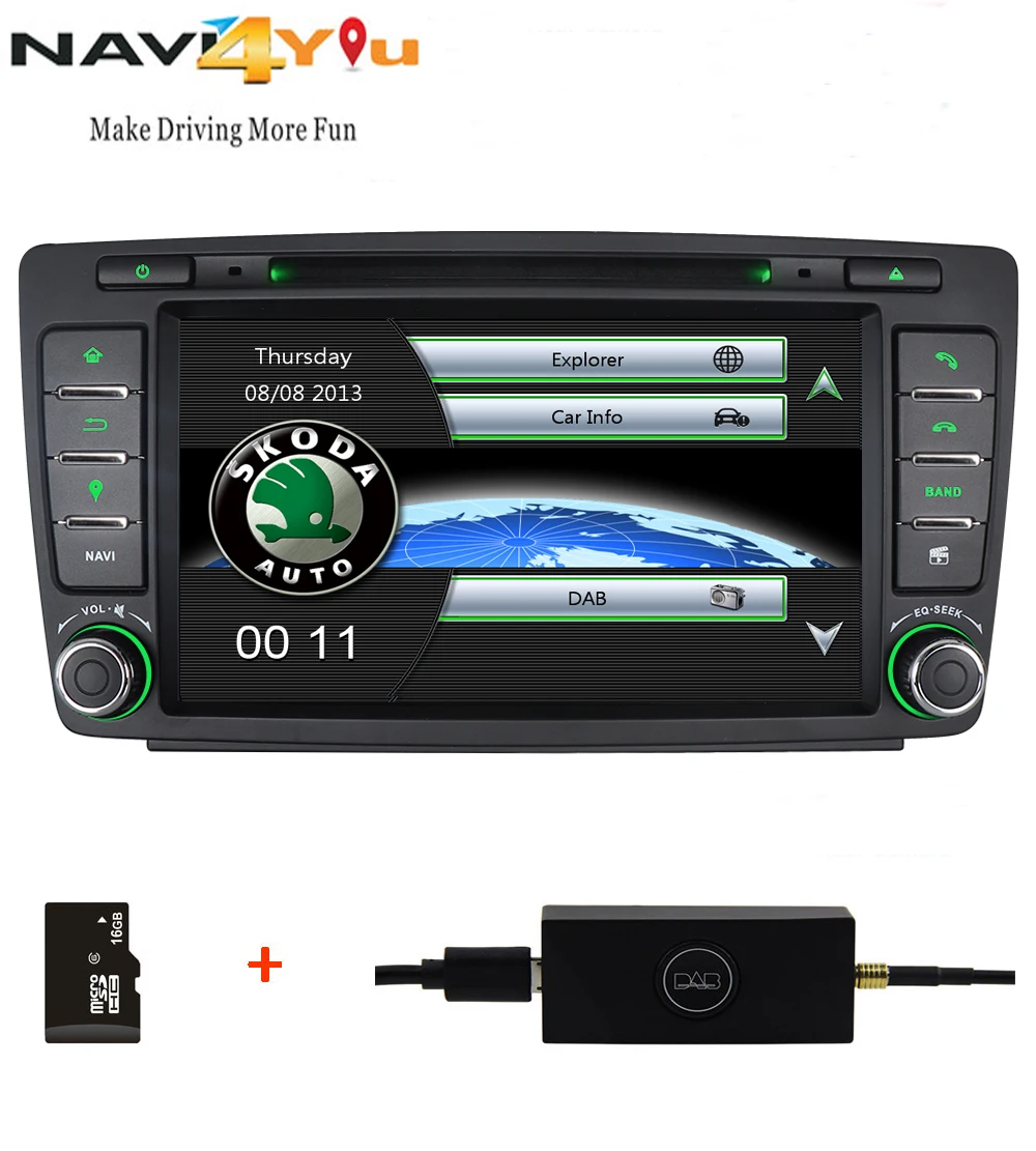 Автомобильное радио мультимедийный DVD-плеер 8 дюймов 2DIN для Skoda Octavia Fabia Yeti 2009-2013 GPS