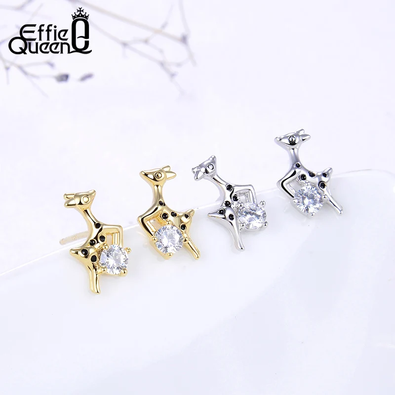 Effie Queen Мода рождественские сережки гвоздики Настоящее серебро 925 Маленький милый