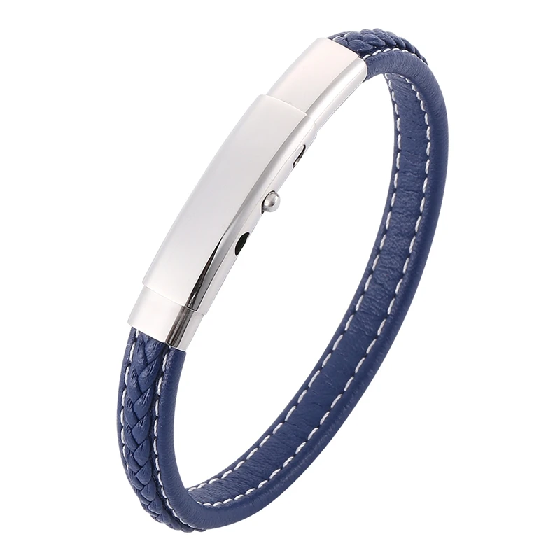 Идеальный дизайн регулируемая длина Пряжка из нержавеющей стали синяя оплетка 8