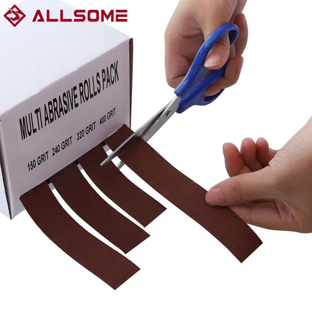 Шлифовальные ленты ALLSOME 4 шт. 25 мм x 6 м рулон наждачной бумаги наждачная бумага