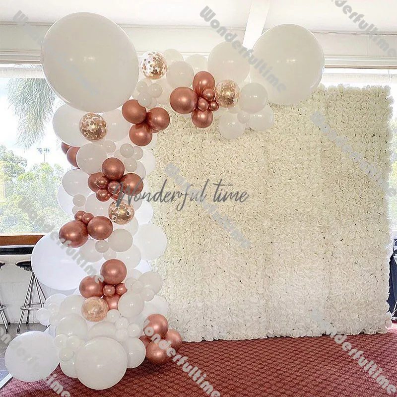 

138pcs Wedding Balloon Garland Bridal Shower Decoration Matte White Chrome Gold Ballon Arch Kit Birthday Party Baby Shower Decor