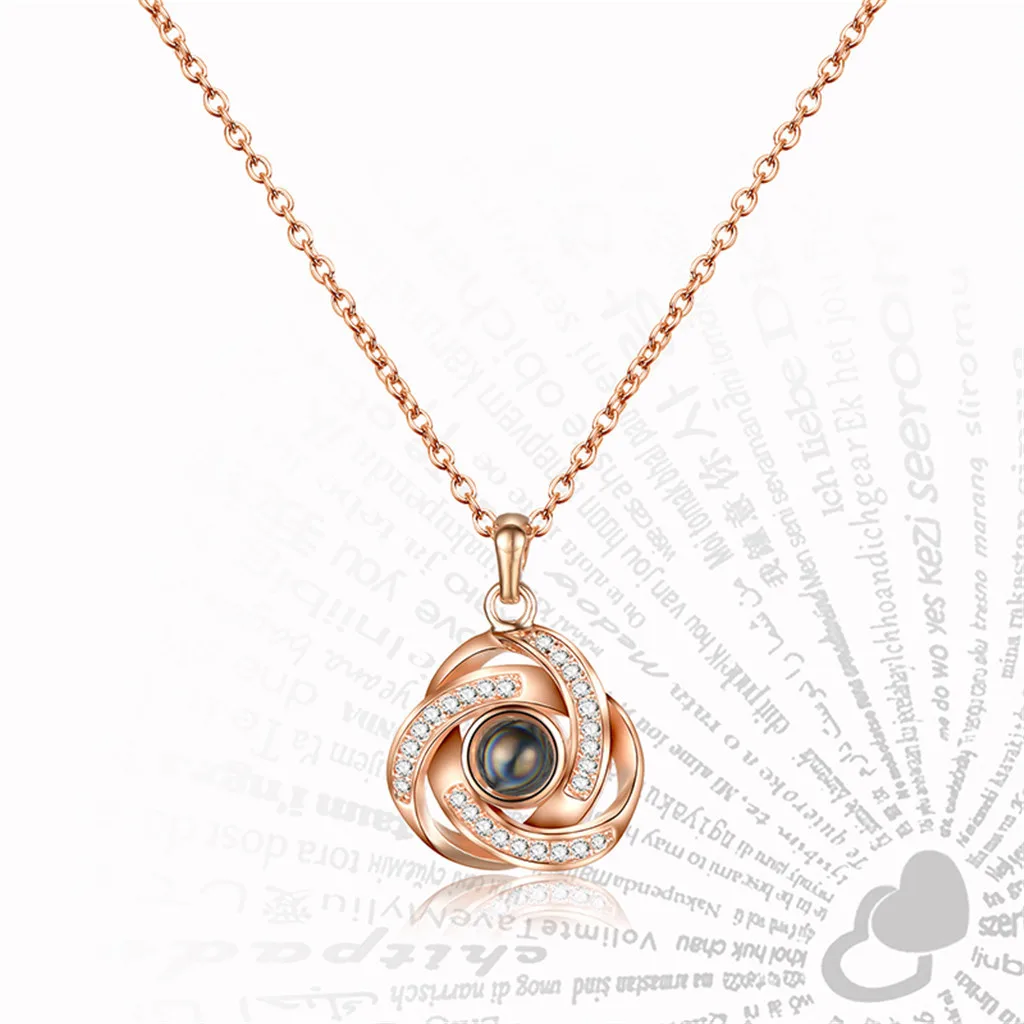 Модные ювелирные изделия Женское Ожерелье подвеска с проекцией из кристаллов