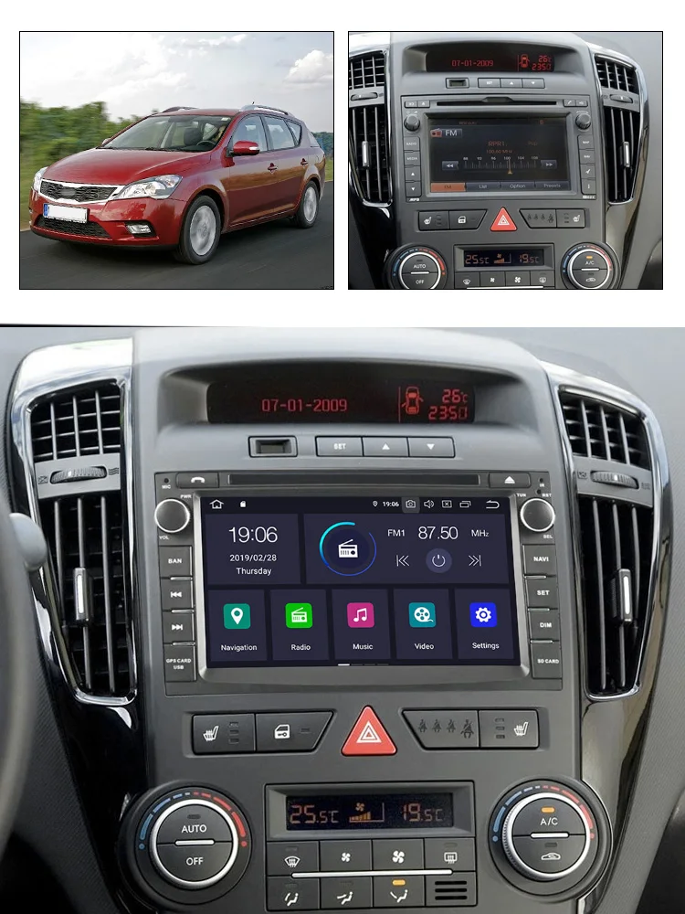 NaviFly Android9.0 OctaCore 4 Гб ОЗУ 64 Гб ПЗУ 2din Автомобильная магнитола для KIA Venga Автомобильный мультимедийный плеер gps dvd-плеер wifi DVR