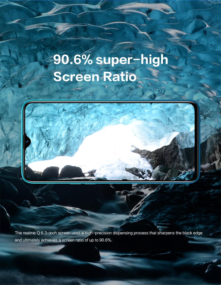 Realme Q мобильный телефон 6,3 дюймов Snapdragon 712 AIE Восьмиядерный 48мп четырехъядерный камера VOOC 20 Вт быстрое зарядное устройство 4035 мАч Android смартфон