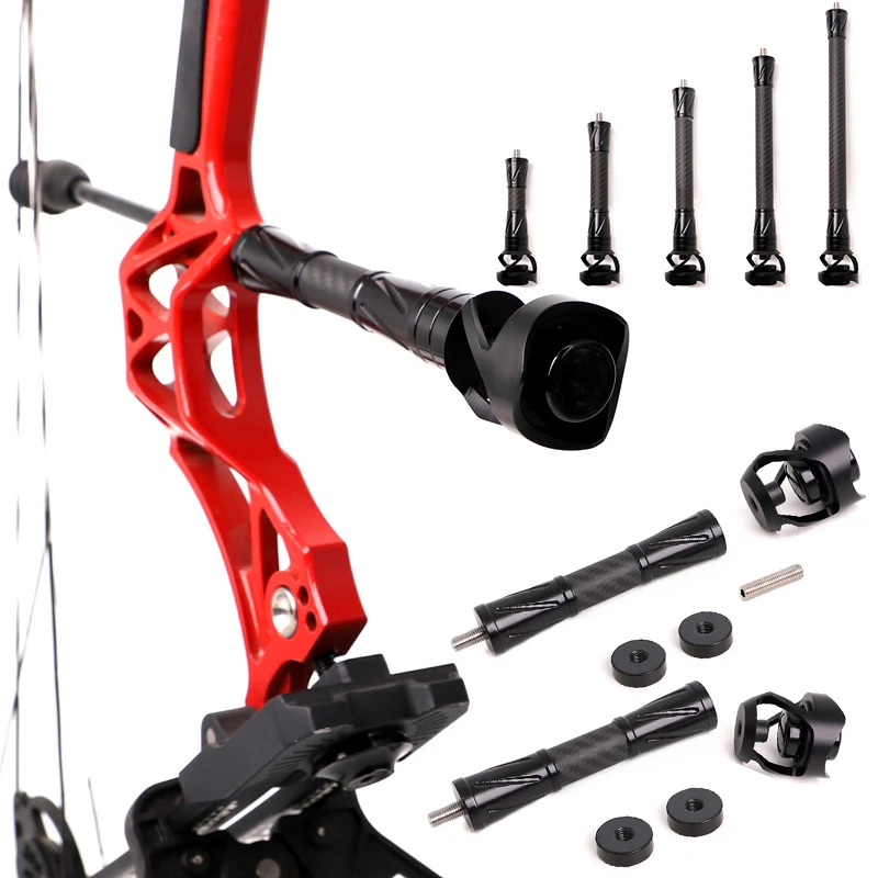 

6/8/10/12/15" Archery Bow Stabilizer Balance Bar Stabilizer Rubber Carbon Damping Rod Shock Absorber for Compound Bow Shooting