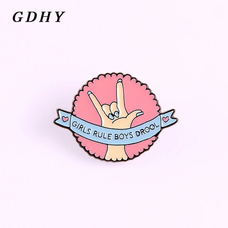 GDHY обувь в стиле панк Обувь Правило мальчиков слюни эмаль на булавке женских