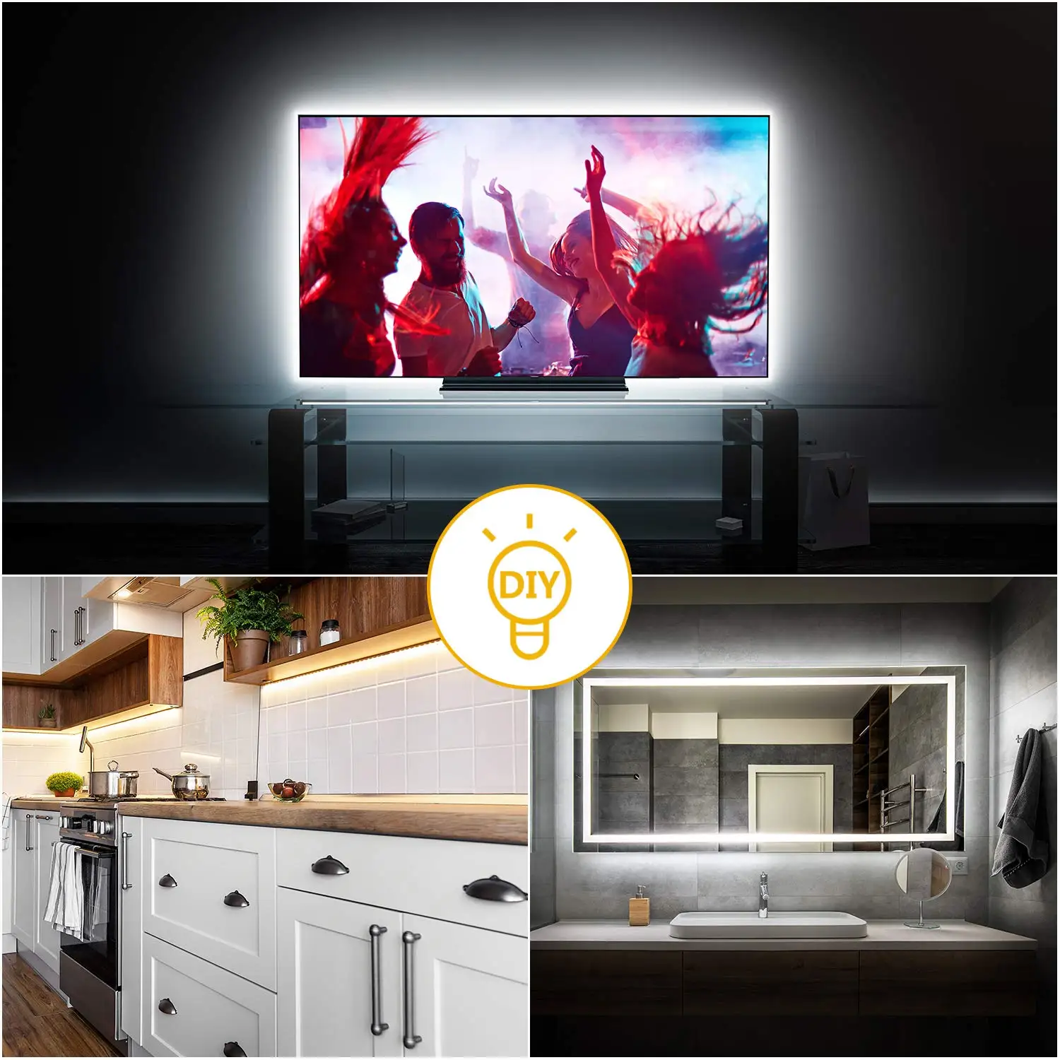 

5M RGB STRIP TV Backlight 5V USB Dimmable RGB2835 LED Strip Light for 24 Inch-75 Inch TV Mirror PC Screen Television Home Decor