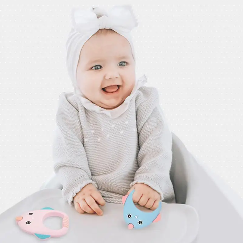 Новорожденные Силиконовые Прорезыватели еда град курица мультфильм шаблон