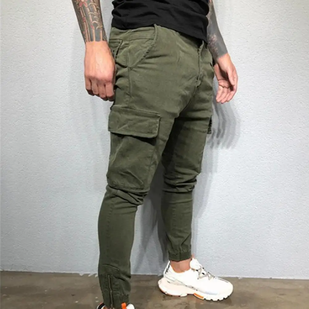 

Tight Ankle Fabulous Solid Color Men Trousers Long Autumn Pants Soft for Home