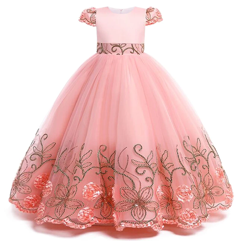 Lace 4-14yr Girl Dresses New Year Clothes Girls Birthday Wedding Party Pageant Sleeveless Long Princess Dress Christmas Costume | Детская