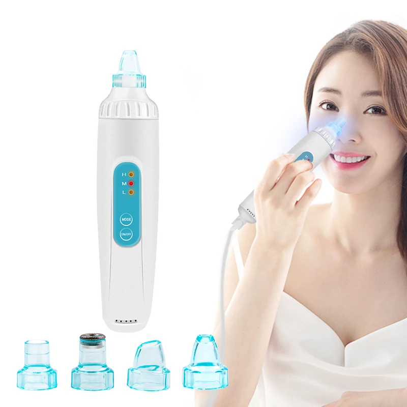 Электрический пылесос для удаления угрей акне прыщей вакуумный отсос синий