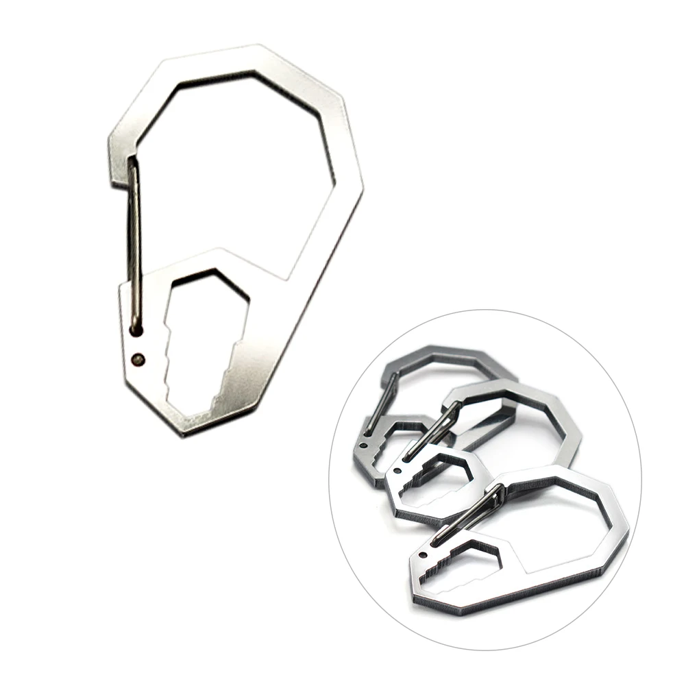 

3pcs Carabiner Keyring Stainless Steel Keychain Anti-Lost Key Chain Multifunctional Carabiner Bottle Opener for Camping Fishing