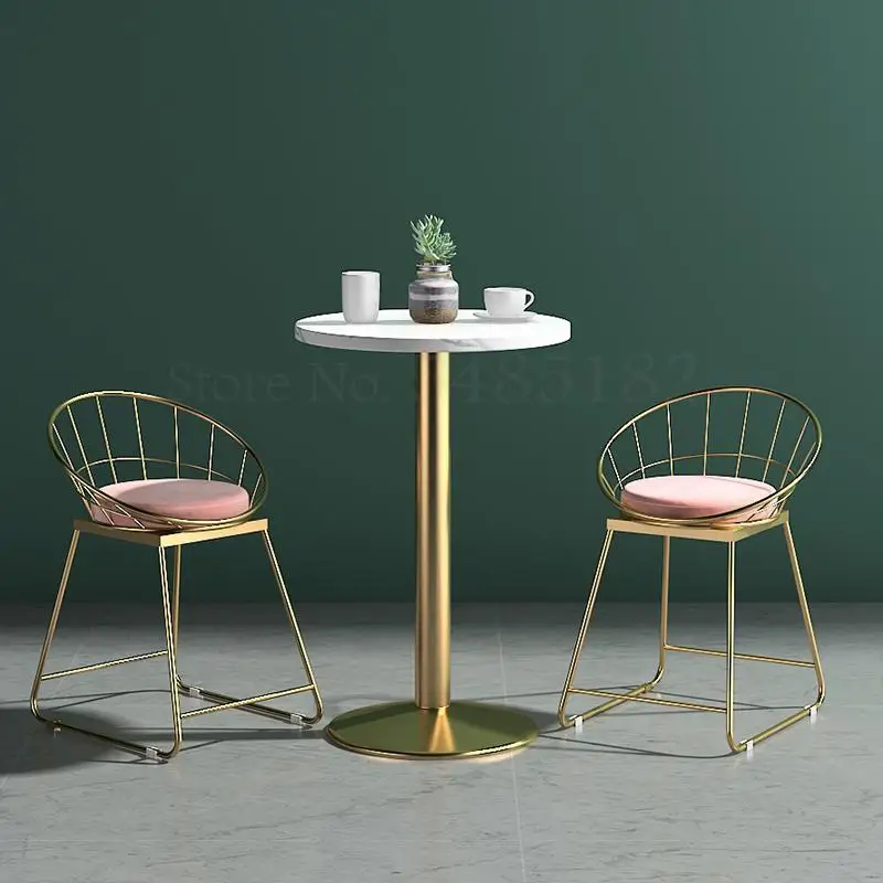 Nordic барный стул золотистый Железный современный минималист Домашняя одежда