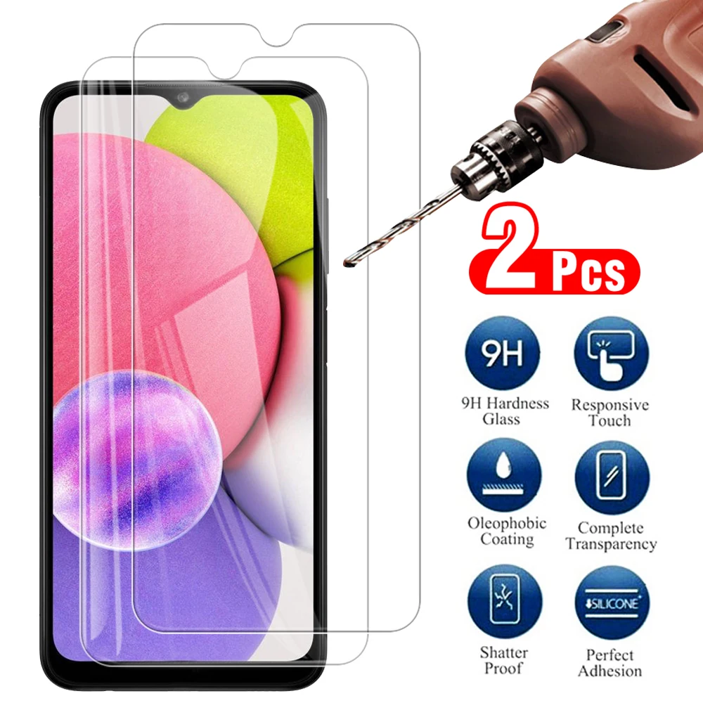 

Закаленное стекло для Samsung Galaxy A03S, 2 шт., Защитное стекло для Samsung A03S Galaxi A03S A 03S 6,5 дюйма, прозрачная пленка для экрана