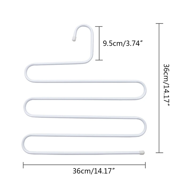 

Pants Hanger Multi-Layer S-Style Jeans Trouser Organizer Closet Carbon Steel Rack Space Saver for Tie Scarf Jeans Clothes
