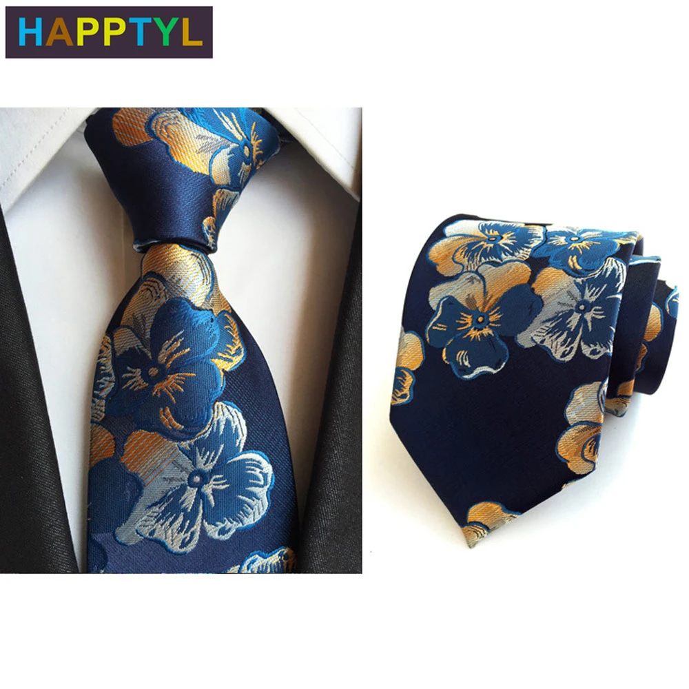 HAPPTYL 1 шт мужской галстук платок роскошный маленький цветочный узор Свадебный
