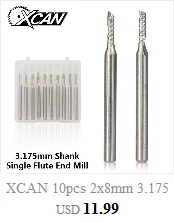 XCAN 10 шт. 0,5-3,175 мм твердосплавная Концевая фреза для печатной платы Гравировальный фрезерный бит фрезерный станок