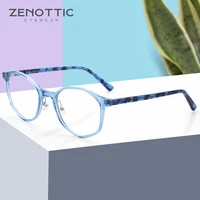 zenottic acetate round anti blue ray glasses frames myopia optical glasses blue light blocking radiation gaming computer eyewear
