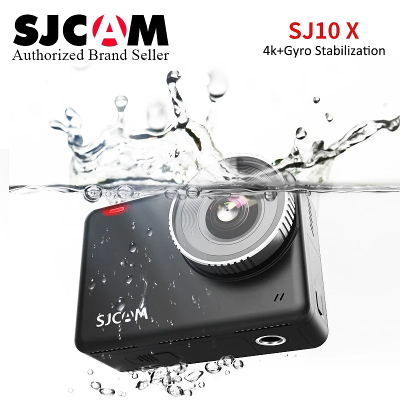 للبيع الأصلي SJCAM SJ10X عمل كاميرا 4K 24FPS 10 متر الجسم مقاوم للماء واي فاي 2.33 شاشة تعمل باللمس Supersmبتقنية الدوران عن بعد الرياضة كاميرا الفيديو الرقمية