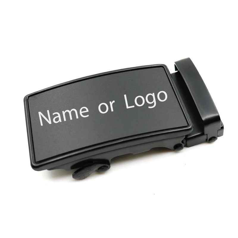 Hebilla de cinturón automática personalizada para hombre, hebilla de cinturón con logotipo grabado personalizado, botón de letras negras, accesorios de joyería de boda