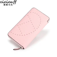designer hollow out womens genuine leather long wallets high quality leather classic clutch bag mens and womens money wallet